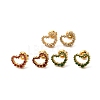 Ion Plating(IP) Rhinestone Hollow Heart Stud Earrings EJEW-Q704-02G-1