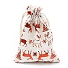 Christmas Theme Cotton Fabric Cloth Bag ABAG-H104-B17-1