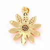 Real 18K Gold Plated Brass Micro Pave Cubic Zirconia Pendants ZIRC-L100-087G-08-4