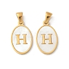 Natural Shell Oval with Initial Pendants STAS-I351-23G-H-1