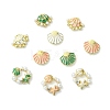 45Pcs 9 Styles Alloy Enamel Shell Shape Cabochons MRMJ-CJ0001-39-8