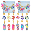 Summer Theme Plumeria Flower & Flip Flops Pendant Stitch Markers HJEW-AB00407-1