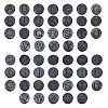 26Pcs 26 Styles Flat Round with Letter Wooden Cabochons WOOD-GA0001-28-1