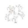 Silver Color Plated Alloy Letter Pendants PALLOY-J718-01S-Y-2