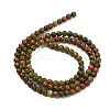 Natural Unakite Beads Strands G-G143-A04-01-3