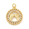 Brass Micro Pave Clear Cubic Zirconia Pendants KK-U007-01G-06-1