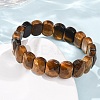 Natural Tiger Eye Beaded Stretch Bracelets for Unisex G-K303-01C-3
