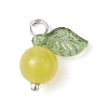 Natural Lemon Jade Fruit Charms PALLOY-JF02431-05-3