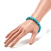 Synthetic Turquoise(Dyed) Skull Stretch Bracelet BJEW-JB08068-01-3