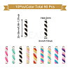 90Pcs 9 Colors Handmade Polymer Clay Pendants CLAY-CD0001-08-6