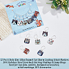 12Pcs 6 Style Zinc Alloy Enamel Cat Charm Locking Stitch Markers HJEW-PH01530-4