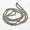 Chips Natural Black Larvikite Beads Strands G-N0164-61-3