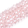 Transparent Electroplate Glass Beads Strands EGLA-A039-T6mm-A26-1