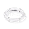 Transparent Acrylic Curved Tube Chunky Stretch Bracelet for Women BJEW-JB08142-01-1
