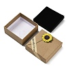 Kraft Paper Gift Boxes with Faux Sunflower Outside for Jewelry Set CON-Z011-01A-03-2