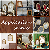3Pcs 3 Styles Resin & Linen Photo Frame Jewelry Necklace Display Stands ODIS-OC0001-97-5