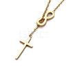 304 Stainless Steel Cable Chains Lariat Necklaces NJEW-F267-17G-2