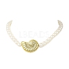 Plating Acrylic Couch Pendant ABS Plastic Imitation Pearl Round Beaded Necklaces for Women NJEW-JN06463-2
