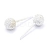 Textured 925 Sterling Silver Ball Stud Earrings EJEW-L202-004B-2