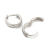 Brass with Cubic Zirconia Hoop Earrings EJEW-G363-15P-2