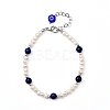 Natural Lapis Lazuli(Dyed) Beaded Bracelets BJEW-JB05313-03-1