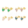 Brass Micro Pave Cubic Zirconia Stud Earring EJEW-C021-04G-1