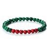 Synthetic Dyed Turquoise & Malachite Round Beaded Bracelets for Women PG1321-5-1