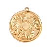304 Stainless Steel Pendant Cabochon Settings STAS-L313-08G-1