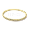 Brass Micro Pave Clear Cubic Zirconia Hinged Bangles for Woman BJEW-Z061-02G-2