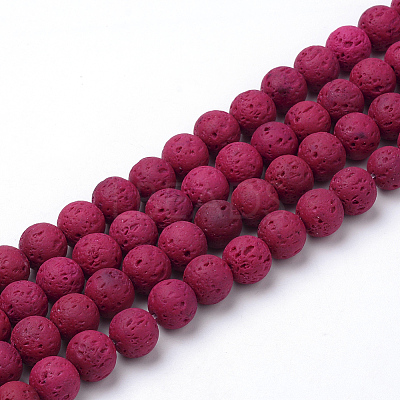 Synthetic Lava Rock Beads Strands G-S247-8mm-M-1-1