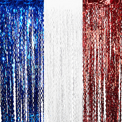 3Pcs 3 Colors Plastic Foil Fringe Curtains AJEW-NB0005-16-1