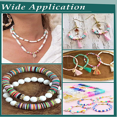 5 Strands Flat Round Handmade Polymer Clay Beads CLAY-LP0001-04A-1