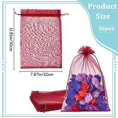 30pcs Large Organza Pouches Portable Shoes Bag Travel Storage Drawstring Bags OP-SP0001-03A-04-1