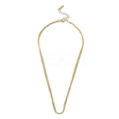 201 Stainless Steel Boston Link Chains Multi Layered Necklaces for Women NJEW-D055-09G-1
