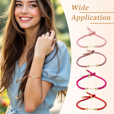 4Pcs 4 Colors Braided Nylon Cord Bracelet Making MAK-TA0001-26A-1
