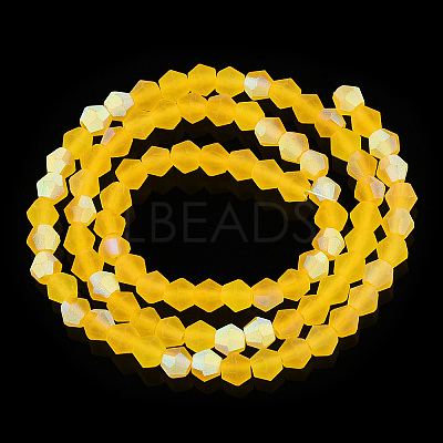 Imitate Austrian Crystal Bicone Frosted Glass Beads Strands GLAA-F029-TM2mm-A22-1