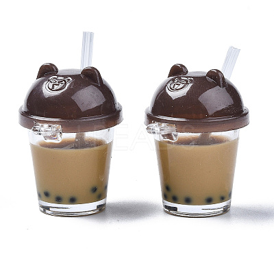 Imitation Bubble Tea Resin Pendants RESI-S401-01B-1