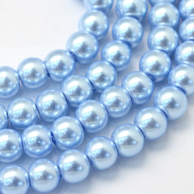Baking Paint Pearlized Glass Pearl Round Bead Strands HY-Q003-4mm-24-1