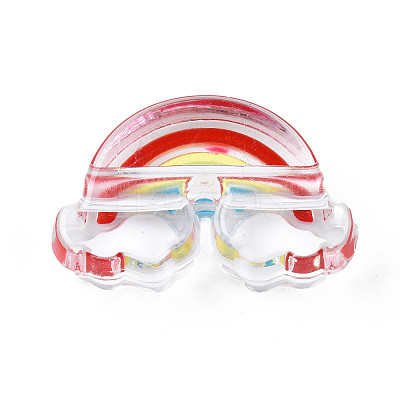 Transparent Acrylic Enamel Beads X-OACR-N130-026-03-1