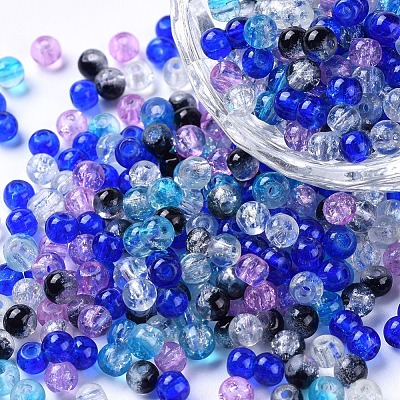 Baking Paint Crackle Glass Beads DGLA-X0006-4mm-03-1