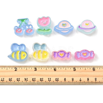32Pcs 8 Style Transparent Acrylic Beads MACR-FS0001-95-1