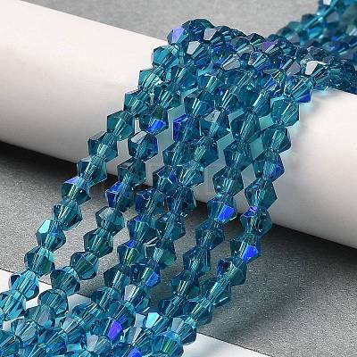 Transparent Electroplate Glass Beads Strands EGLA-A039-T4mm-L01-1