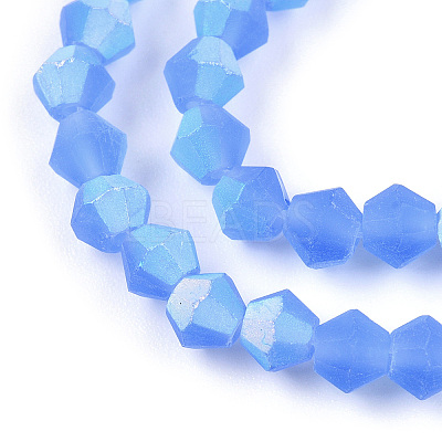Imitate Austrian Crystal Bicone Frosted Glass Beads Strands EGLA-A039-T4mm-MB07-1