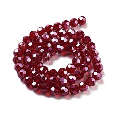 Electroplate Transparent Glass Beads Strands EGLA-A035-T10mm-A07-1
