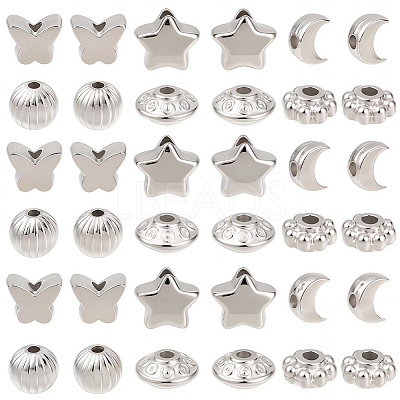 1200Pcs 6 Styles CCB Plastic Spacer Beads CCB-PA0001-09P-1