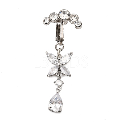 Brass Pave Clear Cubic Zirconia Clip on Belly Rings FS-WG683DA-02-1