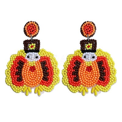 Alloy Dangle Stud Earrings FS-WG6CE38-04-1