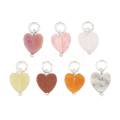 Natural & Synthetic Mixed Gemstone Pendants PALLOY-JF05586-02-1