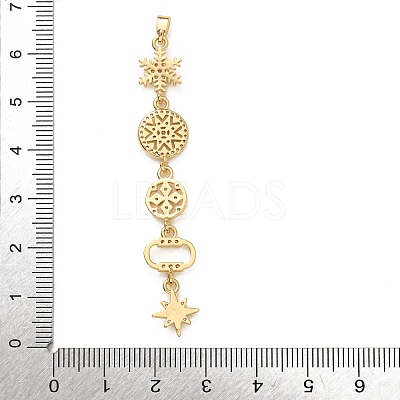 Tassel Brass Micro Pave Clear Cubic Zirconia Big Pendants KK-L271-01G-06-1