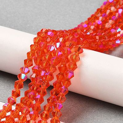 Transparent Electroplate Glass Beads Strands GLAA-F029-3mm-D14-1